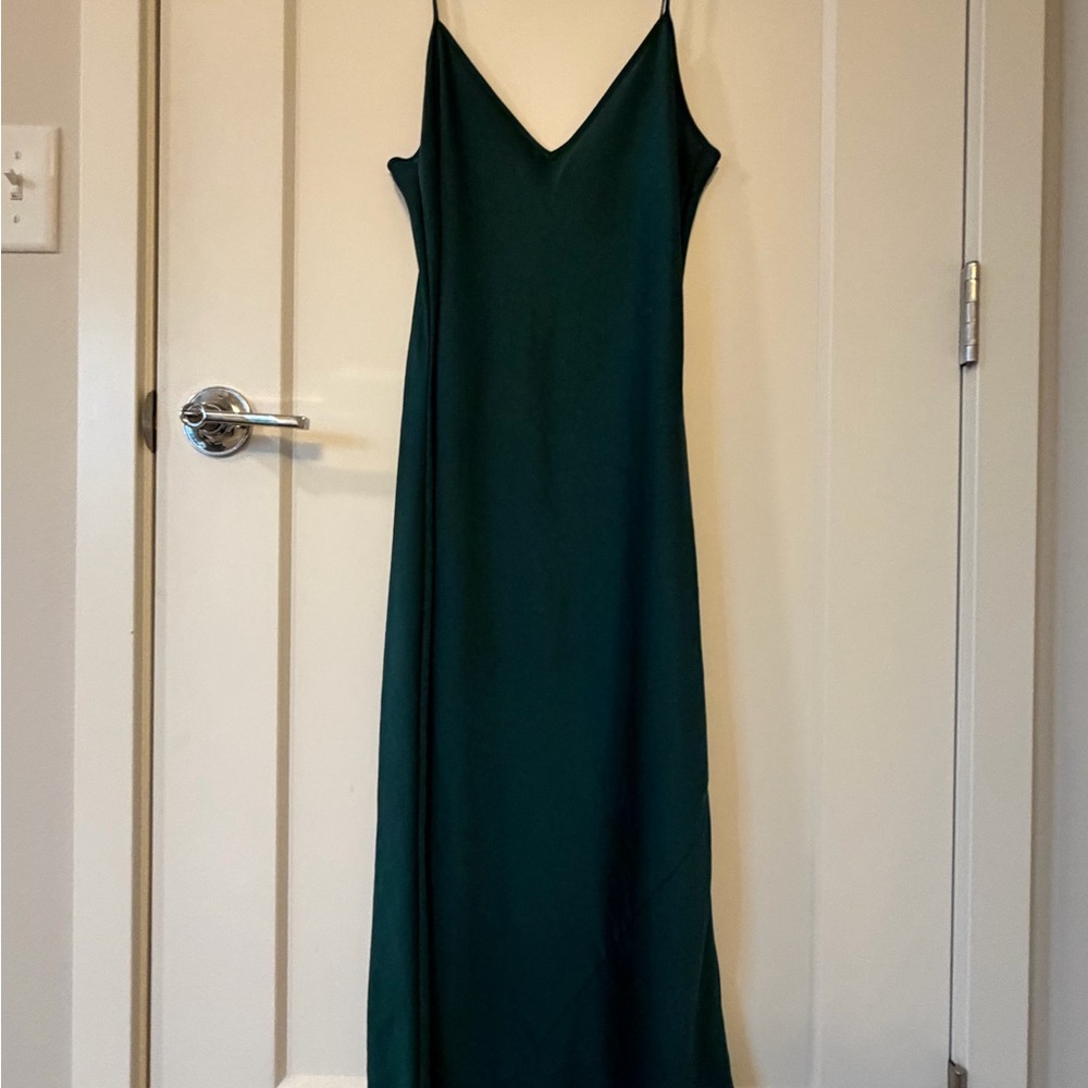 Wilfred Emerald Green Satin Slip Dress